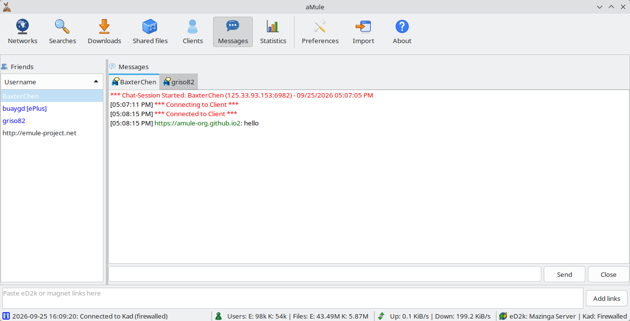 Messages window