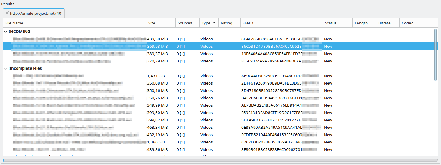 A client's shared files shown as a folder tree