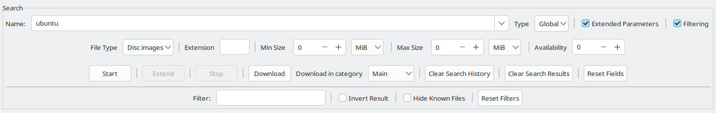 Search controls
