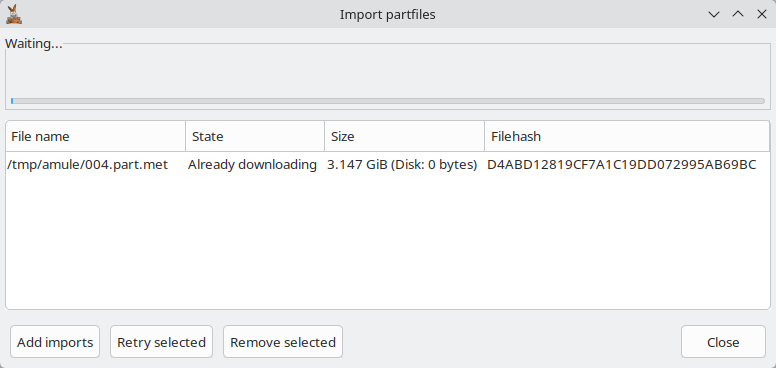 Import window
