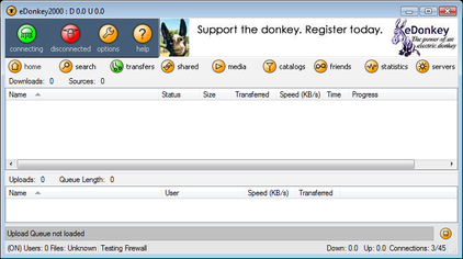 eDonkey2000 user interface screenshot