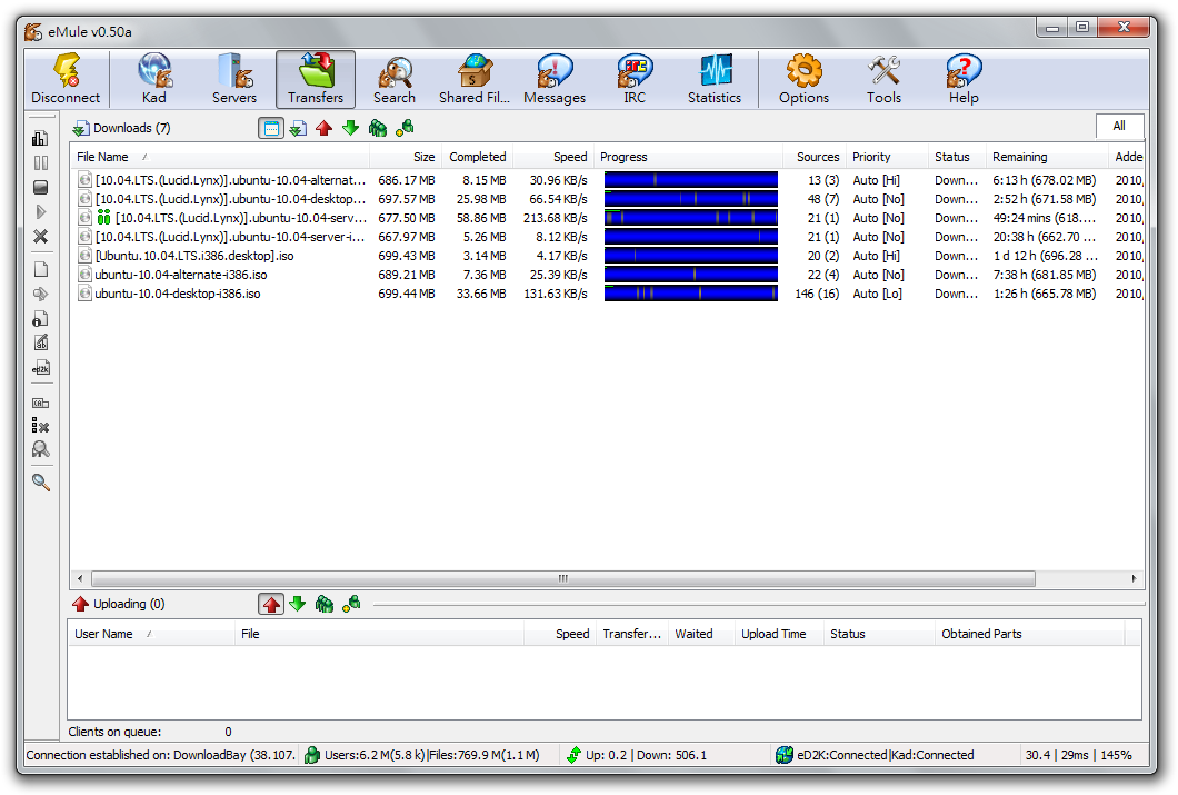 eMule user interface screenshot