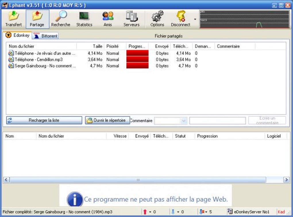 Lphant user interface screenshot
