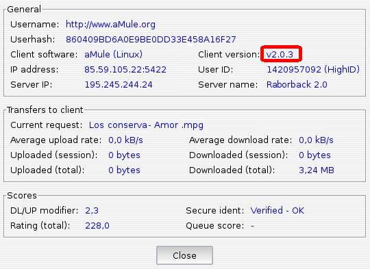 Client version field