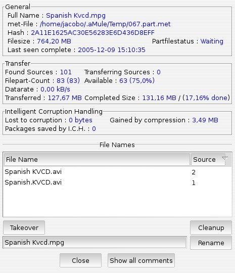 File Details window