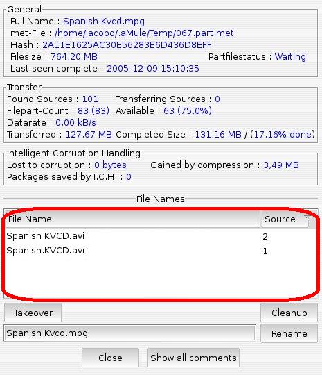 File names section