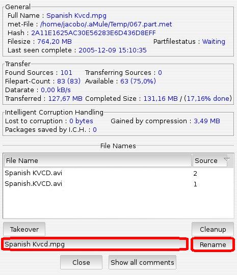 Rename text field