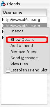 Add a friend menu item