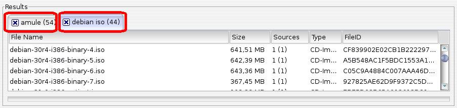 Multiple search tabs