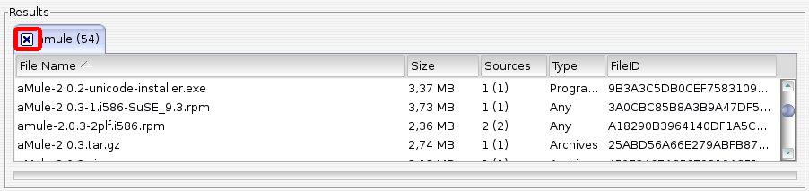 Close tab X button