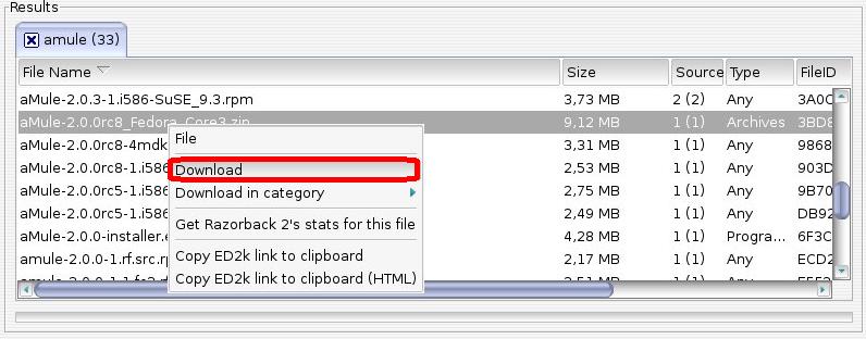 Right-click download menu