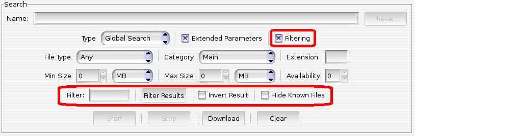 Filtering controls