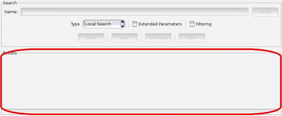 Search results area