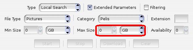 Maximum size filter