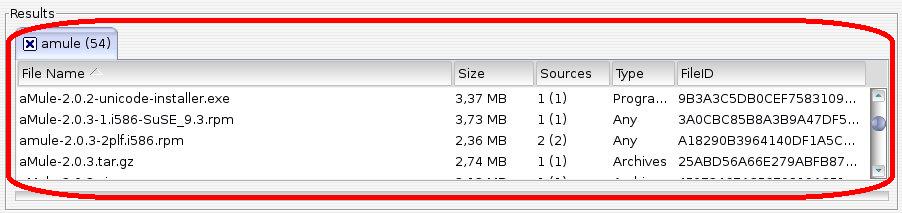 Results tab
