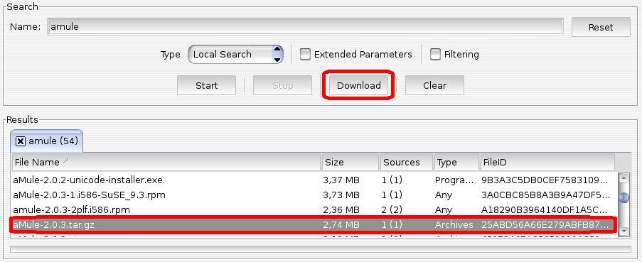 Download button
