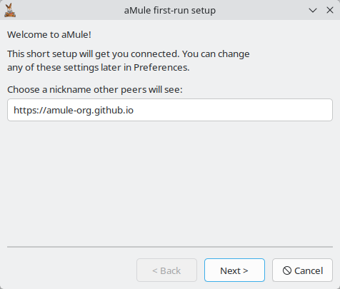 Welcome page of the setup wizard